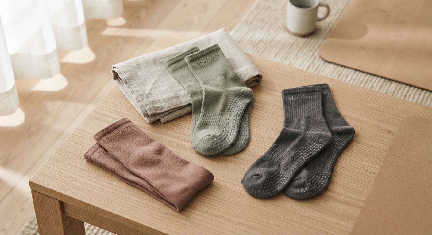 Studio Grip Socks — Muted Tones · Silicone Grip